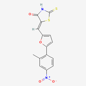 molecular formula C15H10N2O4S2 B5035226 (5Z)-5-{[5-(2-METHYL-4-NITROPHENYL)FURAN-2-YL]METHYLIDENE}-2-SULFANYLIDENE-1,3-THIAZOLIDIN-4-ONE 
