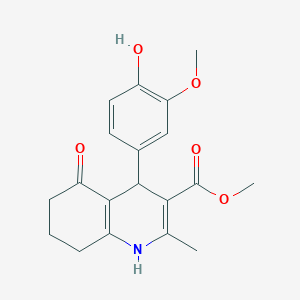 molecular formula C19H21NO5 B5035378 Methyl 4-(4-hydroxy-3-methoxyphenyl)-2-methyl-5-oxo-1,4,5,6,7,8-hexahydroquinoline-3-carboxylate 