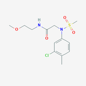 molecular formula C13H19ClN2O4S B5035383 2-(3-chloro-4-methyl-N-methylsulfonylanilino)-N-(2-methoxyethyl)acetamide 