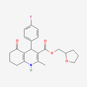 molecular formula C22H24FNO4 B5035419 Tetrahydrofuran-2-ylmethyl 4-(4-fluorophenyl)-2-methyl-5-oxo-1,4,5,6,7,8-hexahydroquinoline-3-carboxylate 