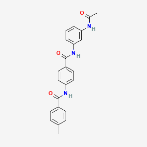 molecular formula C23H21N3O3 B5035572 N~1~-(4-{[3-(Acetylamino)anilino]carbonyl}phenyl)-4-methylbenzamide 