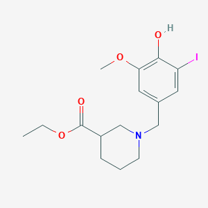 molecular formula C16H22INO4 B5035606 Ethyl 1-[(4-hydroxy-3-iodo-5-methoxyphenyl)methyl]piperidine-3-carboxylate 