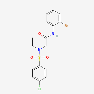 molecular formula C16H16BrClN2O3S B5035743 N-(2-bromophenyl)-N~2~-[(4-chlorophenyl)sulfonyl]-N~2~-ethylglycinamide 