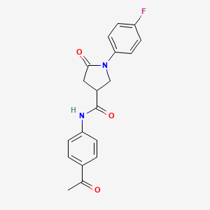 molecular formula C19H17FN2O3 B5035900 N-(4-acetylphenyl)-1-(4-fluorophenyl)-5-oxopyrrolidine-3-carboxamide 