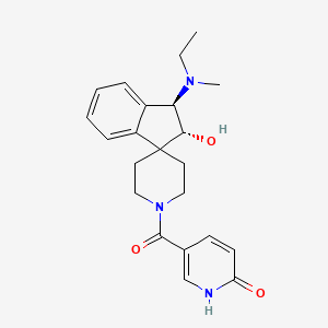 molecular formula C22H27N3O3 B5035908 5-[(1R,2R)-1-[ethyl(methyl)amino]-2-hydroxyspiro[1,2-dihydroindene-3,4'-piperidine]-1'-carbonyl]-1H-pyridin-2-one 