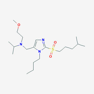 molecular formula C20H39N3O3S B5035920 N-[[3-butyl-2-(4-methylpentylsulfonyl)imidazol-4-yl]methyl]-N-(2-methoxyethyl)propan-2-amine 