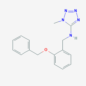 molecular formula C16H17N5O B503595 N-{[2-(BENZYLOXY)PHENYL]METHYL}-1-METHYL-1,2,3,4-TETRAZOL-5-AMINE 