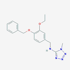 molecular formula C18H21N5O2 B503599 N-{[4-(BENZYLOXY)-3-ETHOXYPHENYL]METHYL}-1-METHYL-1,2,3,4-TETRAZOL-5-AMINE 