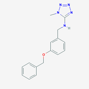 molecular formula C16H17N5O B503605 N-{[3-(BENZYLOXY)PHENYL]METHYL}-1-METHYL-1,2,3,4-TETRAZOL-5-AMINE 