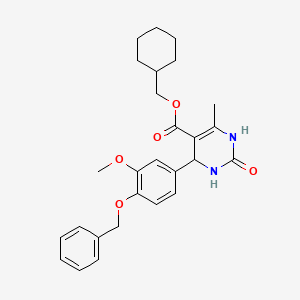 molecular formula C27H32N2O5 B5036051 Cyclohexylmethyl 4-[4-(benzyloxy)-3-methoxyphenyl]-6-methyl-2-oxo-1,2,3,4-tetrahydropyrimidine-5-carboxylate 