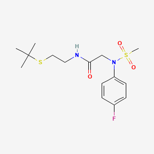 molecular formula C15H23FN2O3S2 B5036110 N-[2-(tert-butylsulfanyl)ethyl]-N~2~-(4-fluorophenyl)-N~2~-(methylsulfonyl)glycinamide 