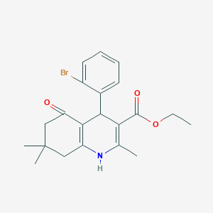 molecular formula C21H24BrNO3 B5036256 Ethyl 4-(2-bromophenyl)-2,7,7-trimethyl-5-oxo-1,4,5,6,7,8-hexahydroquinoline-3-carboxylate 