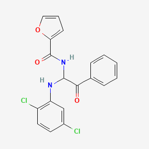 molecular formula C19H14Cl2N2O3 B5036322 N-{1-[(2,5-dichlorophenyl)amino]-2-oxo-2-phenylethyl}furan-2-carboxamide 