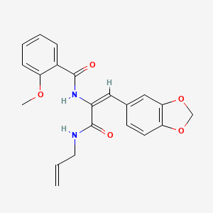 molecular formula C21H20N2O5 B5036385 N-[(E)-1-(1,3-benzodioxol-5-yl)-3-oxo-3-(prop-2-enylamino)prop-1-en-2-yl]-2-methoxybenzamide 