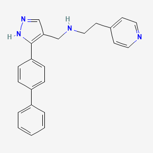 molecular formula C23H22N4 B5036492 N-[[5-(4-phenylphenyl)-1H-pyrazol-4-yl]methyl]-2-pyridin-4-ylethanamine 