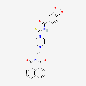 molecular formula C27H24N4O5S B5036707 N-[4-(2-{2,4-dioxo-3-azatricyclo[7.3.1.0^{5,13}]trideca-1(12),5,7,9(13),10-pentaen-3-yl}ethyl)piperazine-1-carbothioyl]-2H-1,3-benzodioxole-5-carboxamide 