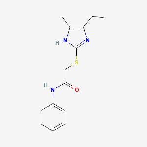 molecular formula C14H17N3OS B5036722 2-[(5-ETHYL-4-METHYL-1H-IMIDAZOL-2-YL)SULFANYL]-N~1~-PHENYLACETAMIDE 
