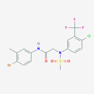 molecular formula C17H15BrClF3N2O3S B5037041 N-(4-bromo-3-methylphenyl)-2-[4-chloro-N-methylsulfonyl-3-(trifluoromethyl)anilino]acetamide 