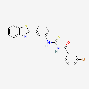 molecular formula C21H14BrN3OS2 B5037065 N-{[3-(1,3-benzothiazol-2-yl)phenyl]carbamothioyl}-3-bromobenzamide 