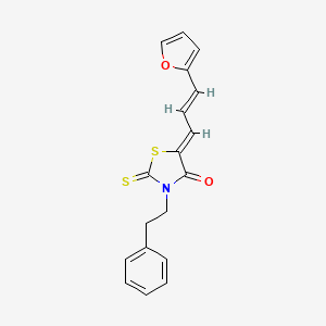 molecular formula C18H15NO2S2 B5037113 (5Z)-5-[(2E)-3-(furan-2-yl)prop-2-en-1-ylidene]-3-(2-phenylethyl)-2-thioxo-1,3-thiazolidin-4-one 