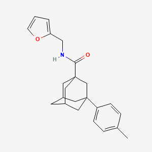 molecular formula C23H27NO2 B5037185 N-(furan-2-ylmethyl)-3-(4-methylphenyl)adamantane-1-carboxamide 
