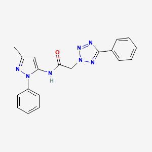 molecular formula C19H17N7O B5037260 N-(5-methyl-2-phenylpyrazol-3-yl)-2-(5-phenyltetrazol-2-yl)acetamide 