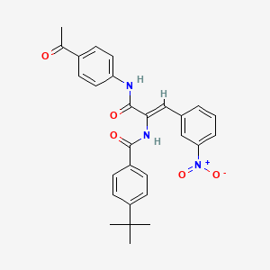 molecular formula C28H27N3O5 B5037326 N-[(Z)-3-(4-acetylanilino)-1-(3-nitrophenyl)-3-oxoprop-1-en-2-yl]-4-tert-butylbenzamide 