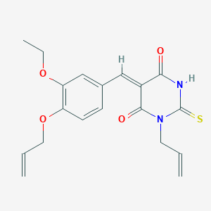 molecular formula C19H20N2O4S B5037340 (5Z)-5-[3-ethoxy-4-(prop-2-en-1-yloxy)benzylidene]-1-(prop-2-en-1-yl)-2-thioxodihydropyrimidine-4,6(1H,5H)-dione 