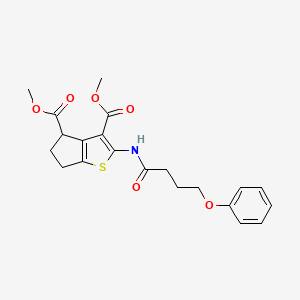 molecular formula C21H23NO6S B5037404 dimethyl 2-[(4-phenoxybutanoyl)amino]-5,6-dihydro-4H-cyclopenta[b]thiophene-3,4-dicarboxylate 