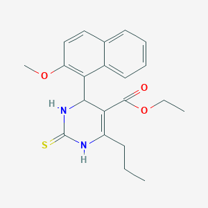 molecular formula C21H24N2O3S B5037615 ethyl 4-(2-methoxy-1-naphthyl)-6-propyl-2-thioxo-1,2,3,4-tetrahydro-5-pyrimidinecarboxylate 