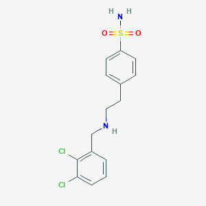 molecular formula C15H16Cl2N2O2S B503769 4-{2-[(2,3-Dichlorobenzyl)amino]ethyl}benzenesulfonamide 