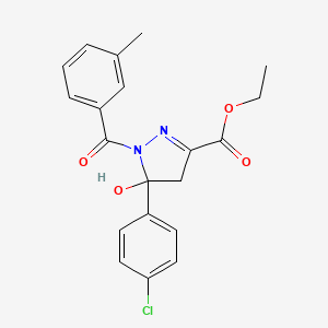 molecular formula C20H19ClN2O4 B5038003 ethyl 5-(4-chlorophenyl)-5-hydroxy-1-(3-methylbenzoyl)-4H-pyrazole-3-carboxylate 
