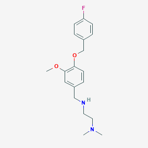 molecular formula C19H25FN2O2 B503801 N'-{4-[(4-fluorobenzyl)oxy]-3-methoxybenzyl}-N,N-dimethylethane-1,2-diamine 