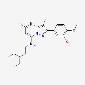 molecular formula C22H31N5O2 B5038120 N-[2-(Diethylamino)ethyl]-2-(3,4-dimethoxyphenyl)-3,5-dimethylpyrazolo[1,5-A]pyrimidin-7-amine 