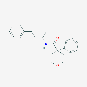 molecular formula C22H27NO2 B5038129 4-phenyl-N-(4-phenylbutan-2-yl)oxane-4-carboxamide 