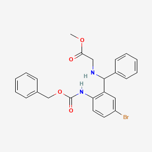 molecular formula C24H23BrN2O4 B5038297 METHYL 2-{[(2-{[(BENZYLOXY)CARBONYL]AMINO}-5-BROMOPHENYL)(PHENYL)METHYL]AMINO}ACETATE 
