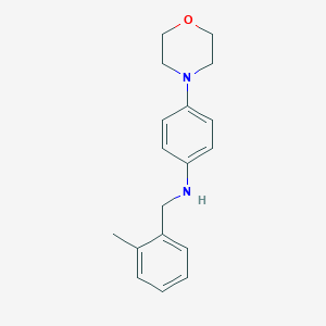 molecular formula C18H22N2O B503832 N-[(2-METHYLPHENYL)METHYL]-4-(MORPHOLIN-4-YL)ANILINE 