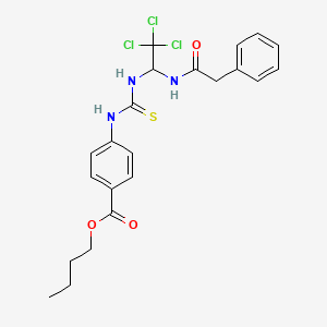 molecular formula C22H24Cl3N3O3S B5038350 BU 4-((((2,2,2-TRI-CL-1-((PHENYLACETYL)AMINO)ET)AMINO)CARBOTHIOYL)AMINO)BENZOATE CAS No. 303062-40-0