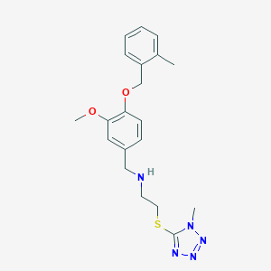 molecular formula C20H25N5O2S B503853 ({3-METHOXY-4-[(2-METHYLPHENYL)METHOXY]PHENYL}METHYL)({2-[(1-METHYL-1H-1,2,3,4-TETRAZOL-5-YL)SULFANYL]ETHYL})AMINE 