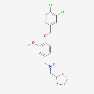molecular formula C20H23Cl2NO3 B503854 N-{4-[(3,4-dichlorobenzyl)oxy]-3-methoxybenzyl}-N-(tetrahydro-2-furanylmethyl)amine 