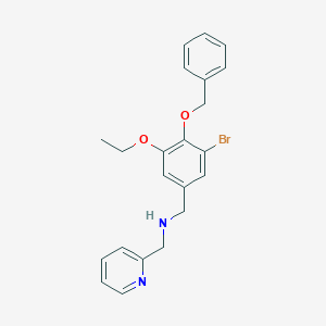 molecular formula C22H23BrN2O2 B503855 1-[4-(benzyloxy)-3-bromo-5-ethoxyphenyl]-N-(pyridin-2-ylmethyl)methanamine 