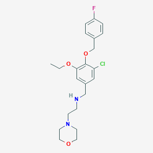 molecular formula C22H28ClFN2O3 B503859 N-{3-chloro-5-ethoxy-4-[(4-fluorobenzyl)oxy]benzyl}-2-(morpholin-4-yl)ethanamine 