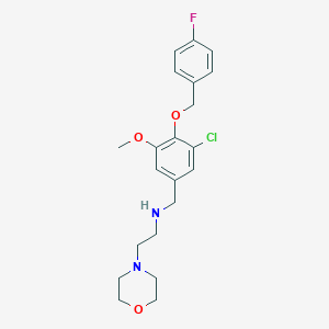 molecular formula C21H26ClFN2O3 B503866 N-{3-chloro-4-[(4-fluorobenzyl)oxy]-5-methoxybenzyl}-2-(morpholin-4-yl)ethanamine 