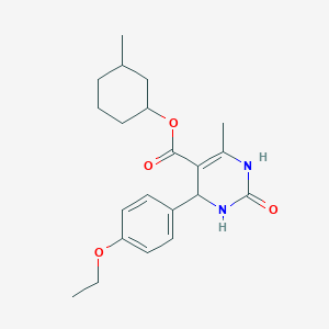 molecular formula C21H28N2O4 B5038666 3-Methylcyclohexyl 4-(4-ethoxyphenyl)-6-methyl-2-oxo-1,2,3,4-tetrahydropyrimidine-5-carboxylate 