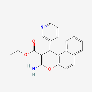 molecular formula C21H18N2O3 B5038688 ETHYL 3-AMINO-1-(3-PYRIDYL)-1H-BENZO[F]CHROMENE-2-CARBOXYLATE 