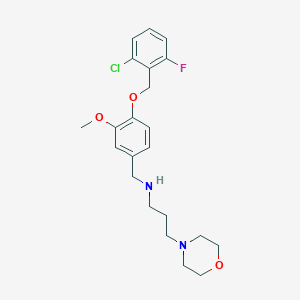 molecular formula C22H28ClFN2O3 B503870 N-{4-[(2-chloro-6-fluorobenzyl)oxy]-3-methoxybenzyl}-3-(morpholin-4-yl)propan-1-amine 