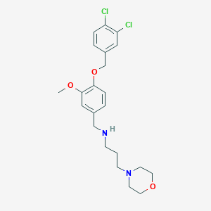 molecular formula C22H28Cl2N2O3 B503880 N-{4-[(3,4-dichlorobenzyl)oxy]-3-methoxybenzyl}-3-(morpholin-4-yl)propan-1-amine 