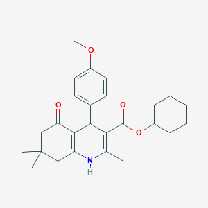 molecular formula C26H33NO4 B5038902 Cyclohexyl 4-(4-methoxyphenyl)-2,7,7-trimethyl-5-oxo-1,4,5,6,7,8-hexahydroquinoline-3-carboxylate 