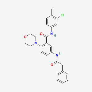 molecular formula C26H26ClN3O3 B5038937 N-(3-chloro-4-methylphenyl)-2-morpholin-4-yl-5-[(2-phenylacetyl)amino]benzamide 