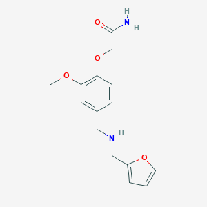 molecular formula C15H18N2O4 B503904 2-(4-{[(Furan-2-ylmethyl)amino]methyl}-2-methoxyphenoxy)acetamide 